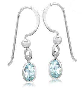 **SAVE R225**2.00 Ct Round Blue Swiss Topaz .925 Sterling Silver French Wire Earrings 6MM