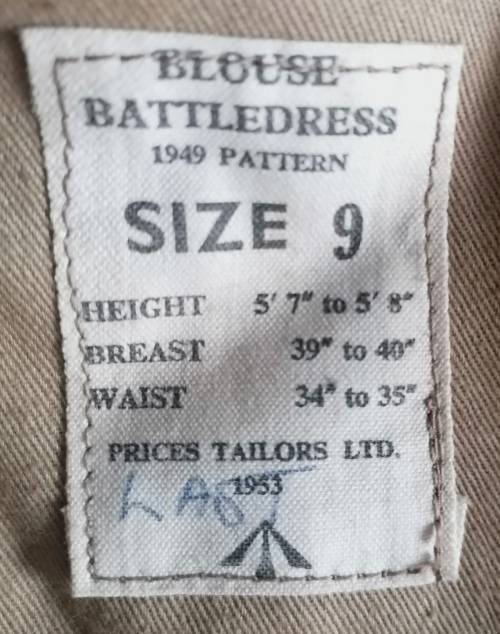 British Army Battledress Blouse `bunny jacket` 1953