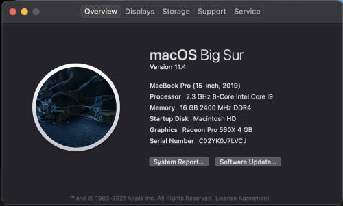 Macbook Pro 2019 - 15` - i9, 1TB SDD *READ*