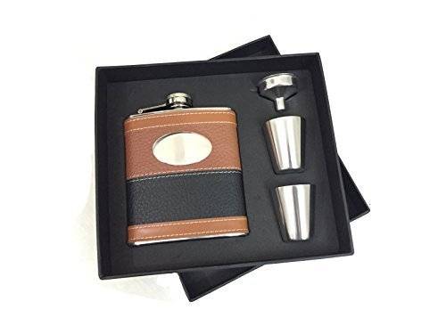 KARP Variation 7oz PU Leather Wrapped Stainless Steel Flask Set