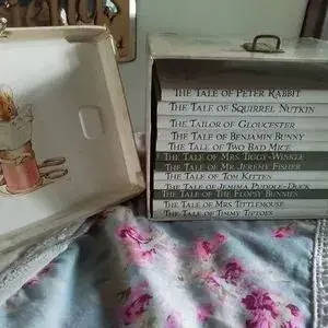 Vintage Beatrix Potter Peter Rabbit storybook suitcase 12 books