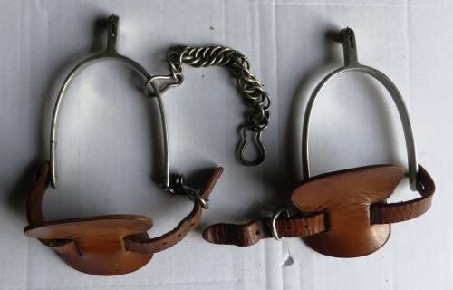 Beautiful Old Set of Military Horse Spurs with Leather Straps (WW2 ERA)