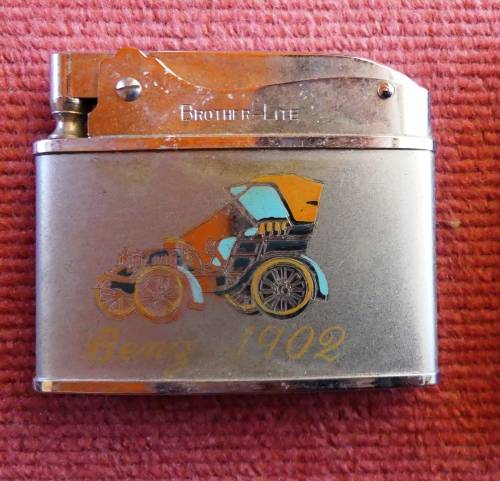 Vintage BROTHER Automatic Super Lighter -- with BENZ 1902 picture