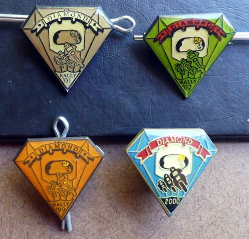 DIAMOND Bikers Rally 1999, 2000, 2001 & 2002 Metal Badge