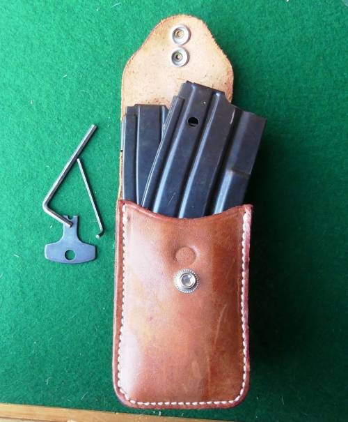 Leather Pouch with 2 RUGER Mini 14 Magazines