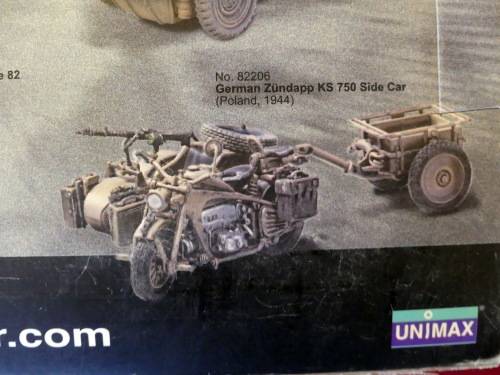 Forces of Valor -- German Zundapp KS 750Side Car Panzer Div Poland 1944 Scale 1:32