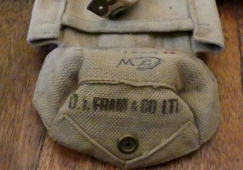 RARE DI FRAM and Co Union of South Africa Pattern 1937 Webbing, Belt and 2 Ammo Pouches