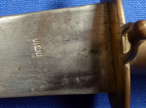 Vintage Indian made Carved Wood and Brass Carving Set in Holder