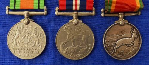 SA WWII medal Group - Defence , War 1939-1945 & Africa Service Medal - CFK Janse van Vuuren 261005