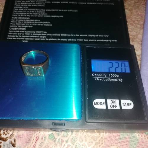 Wow 9 carat men's Peso coin ring