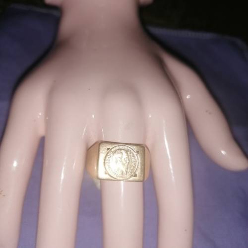 Wow 9 carat men's Peso coin ring