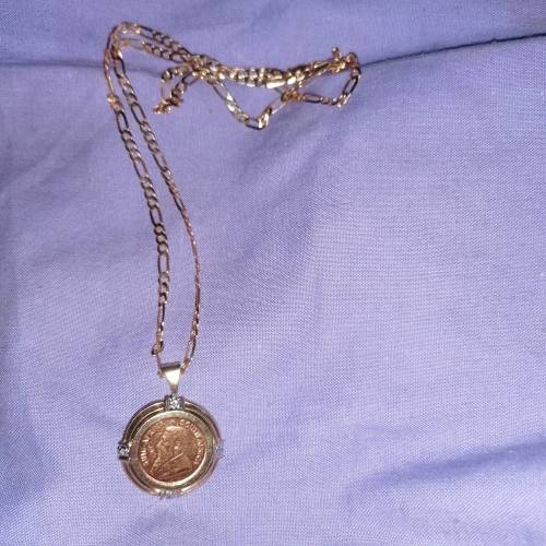 1/10 Kruger Rand with setting and chain