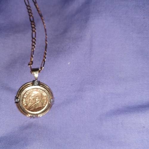 1/10 Kruger Rand with setting and chain