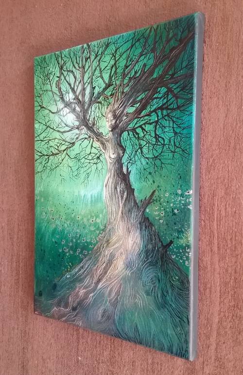 FREE COURIER - `ILLUMINATION - Tree of Life` Painting by Cherie Roe Dirksen - 29cm x 42cm x 2cm