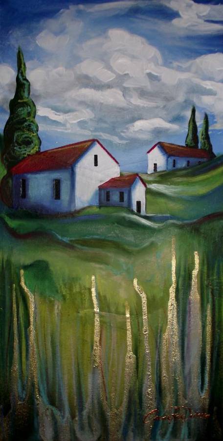 'COUNTRY HOUSES' --- Original Painting by SA artist, Cherie Roe Dirksen --- 255 x 500