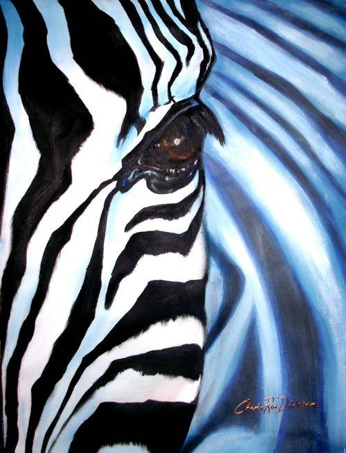 'ZEBRA FACE'--- Original Acrylic Painting by SA artist, Cherie Roe Dirksen ---460 x 610