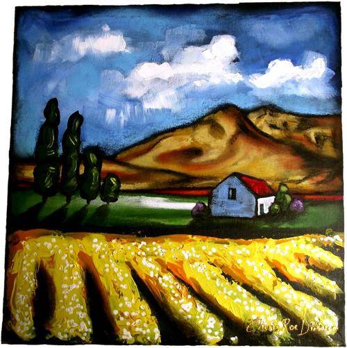 FREE COURIER!!! ---  'CANOLA FIELDS' --- Original Painting by SA Artist --- 355 x 355