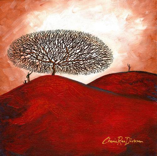 Autumn Landscape tree abstract ORIGINAL PAINTING by Cherie Roe Dirksen
