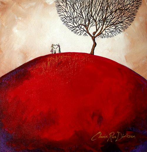 'HEART-SHAPED LOVE' -- Original Acrylic Painting by SA Artist, Cherie Roe Dirksen --- 305 x 305