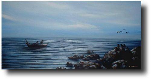 Cherie Dirksen Original - 'EARLY MORNING FISHERMEN' - 760mm x 380mm