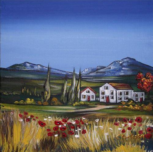 red poppy floral flower art original painting south african artist cherie dirksen