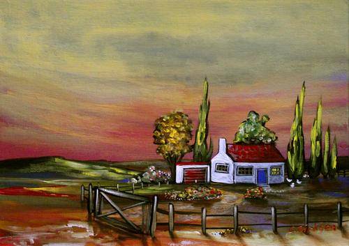 'COUNTRY ESCAPE'   ---  ORIGINAL Acrylic Painting  --  SA Artist  --- 355 x 254