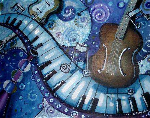 'RHAPSODY IN BLUE' --- Original Acrylic Painting by Cherie Roe Dirksen --- LARGE 610 X 460