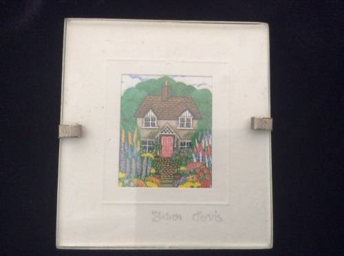 Set of 4 Miniature Sharon Jervis Watercolour Painting print plus Erna crown?
