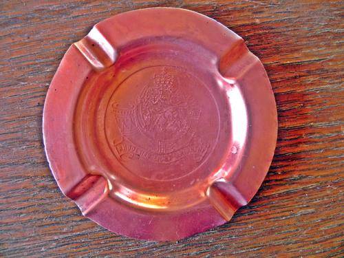 Militaria: Rhodesian Light Infantry Ash tray in Copper