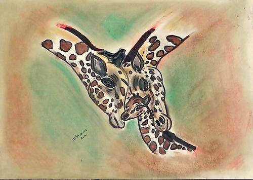 Love. Pastel Drawing on GSM160 Pastel Paper Board. 210mm 200mm By Jane Flowers