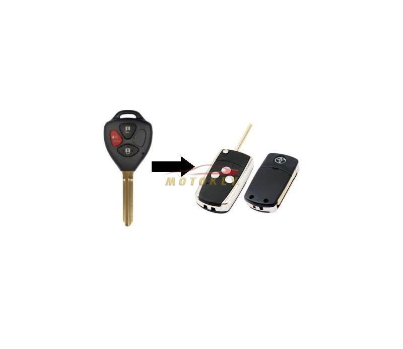 Toyota Fortuner 3 Button Chrome Flip Key Conversion