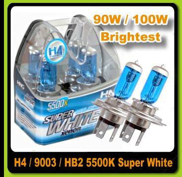 H4 Super White 100w Xenon Look - Cool White Bulbs