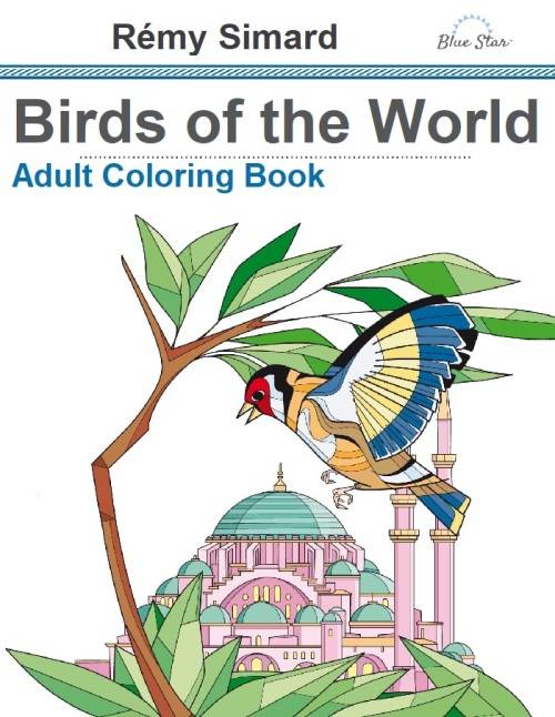 Coloring Book for  Adults Birds of the World