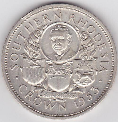 UNC SOUTHERN RHODESIAN 1953 SILVER CROWN