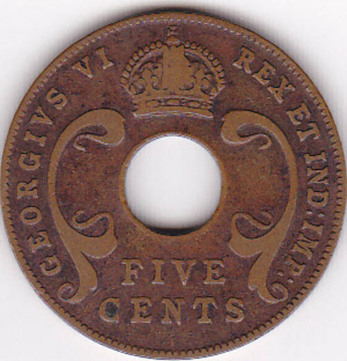 *VF* 1941 5 Cents EAST AFRICA