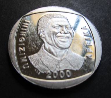 PROOF / PL 2000 R5 COIN "SMILEY MANDELA" - RARE!