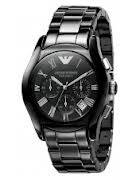 100% AUTHENTIC ***CLASSIC*** EMPORIO ARMANI AR1400 BLACK CERAMICA CHRONOGRAPH MENS WATCH