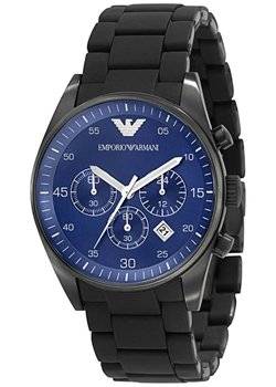 100% AUTHENTIC EMPORIO ARMANI AR5921 BLACK SPORTIVO CHRONOGRAPH MENS WATCH WITH CLEANING CLOTH