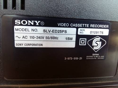 Sony VHS Vcr (no remote)