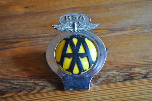 Vintage AA RSA Car Badge