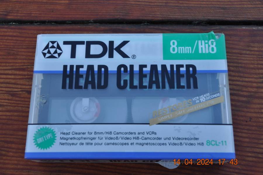 TDK Head Cleaner For 8mm and Hi8 Camcorders (new)