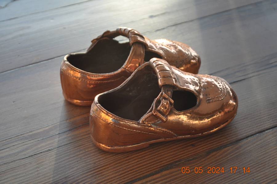 Vintage Bronze Baby Shoes