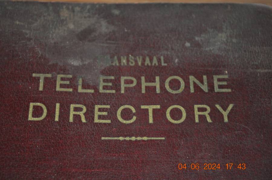 Vintage 1948 Transvaal Telephone Directory