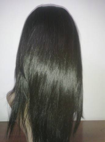 18" Long 100% Brazilian Virgin Hair Full Lace Wig-Silky Straight