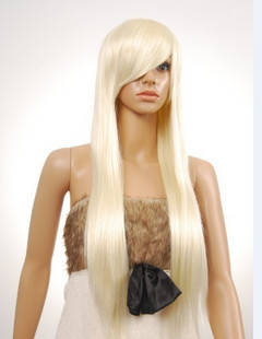 100% Japanese Kanekalon Fiber Synthetic Silk Straight Hair Wigs-Four Different Colors