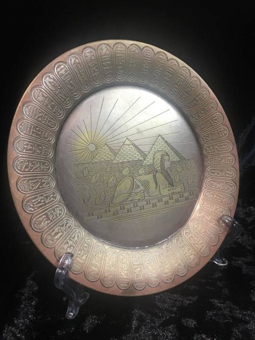 Egyptian themed copper plates