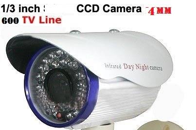 NEW 4mm 600TVL IR LED Waterproof 1/3 inch CCD CCTV Security Camera with FREE Bracket