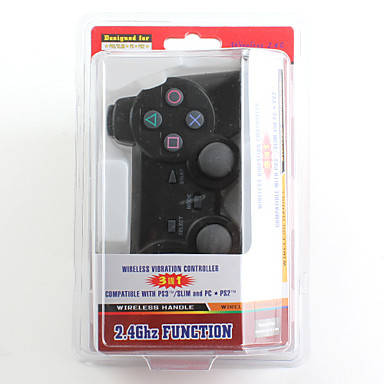 2.4GHZ Wireless Vibration Controller for PS3, PS2 and PC (2.4Ghz, Black)