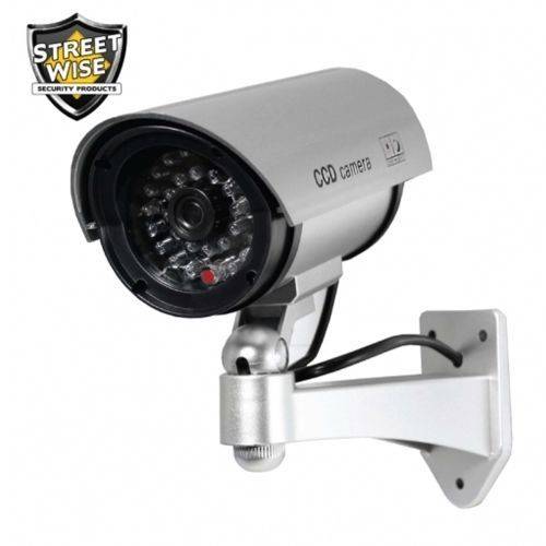 Street Wise Realistic Looking Dummy Surveillance Camera & Mounting Kit Silver
