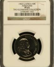 South Africa 1965 50C AFRIKAANS PF65